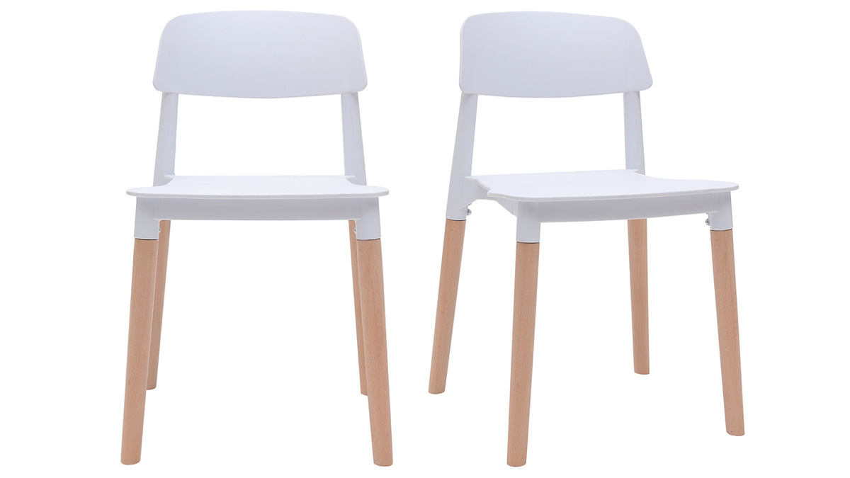 Set di sedie design scandinave bianche GILDA