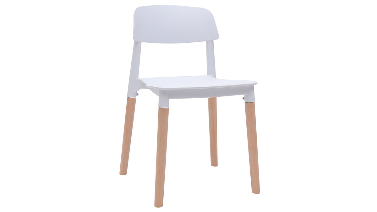 Set di sedie design scandinave bianche GILDA