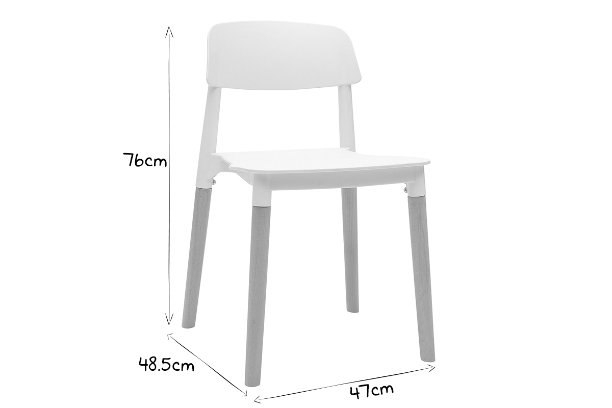 Set di sedie design scandinave bianche GILDA