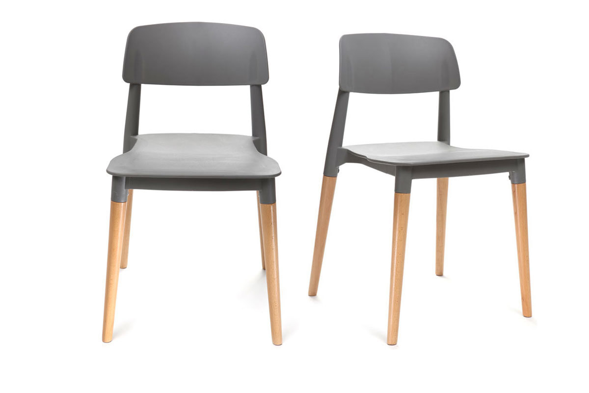 Set di sedie design scandinave grigie GILDA