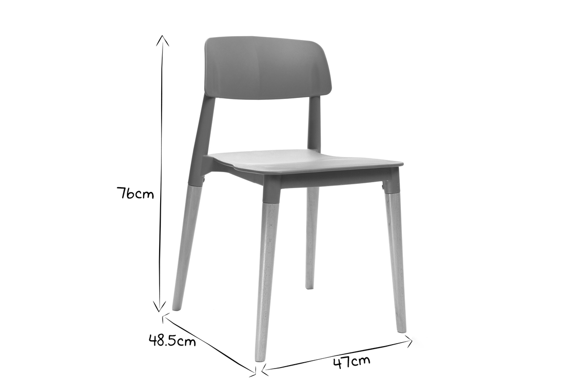 Set di sedie design scandinave grigie GILDA