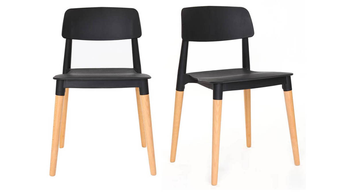 Set di sedie design scandinave nere GILDA