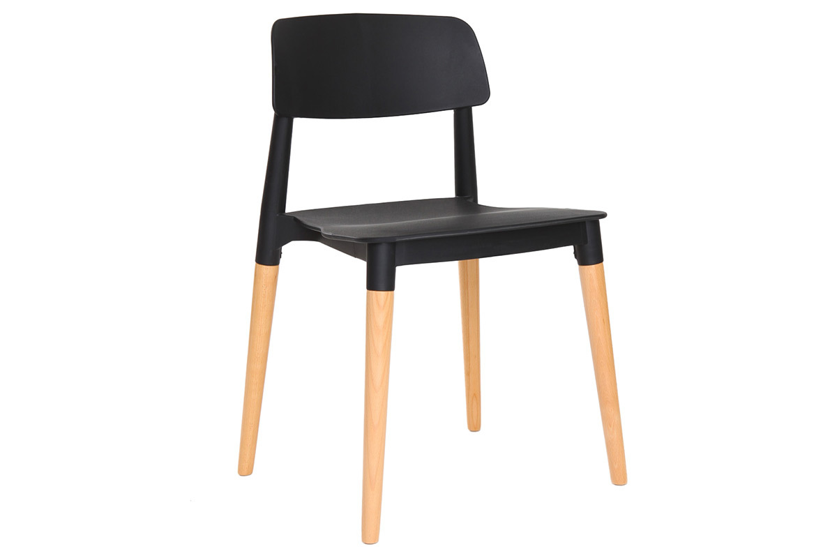 Set di sedie design scandinave nere GILDA