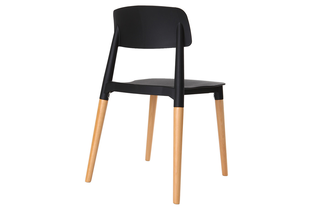Set di sedie design scandinave nere GILDA