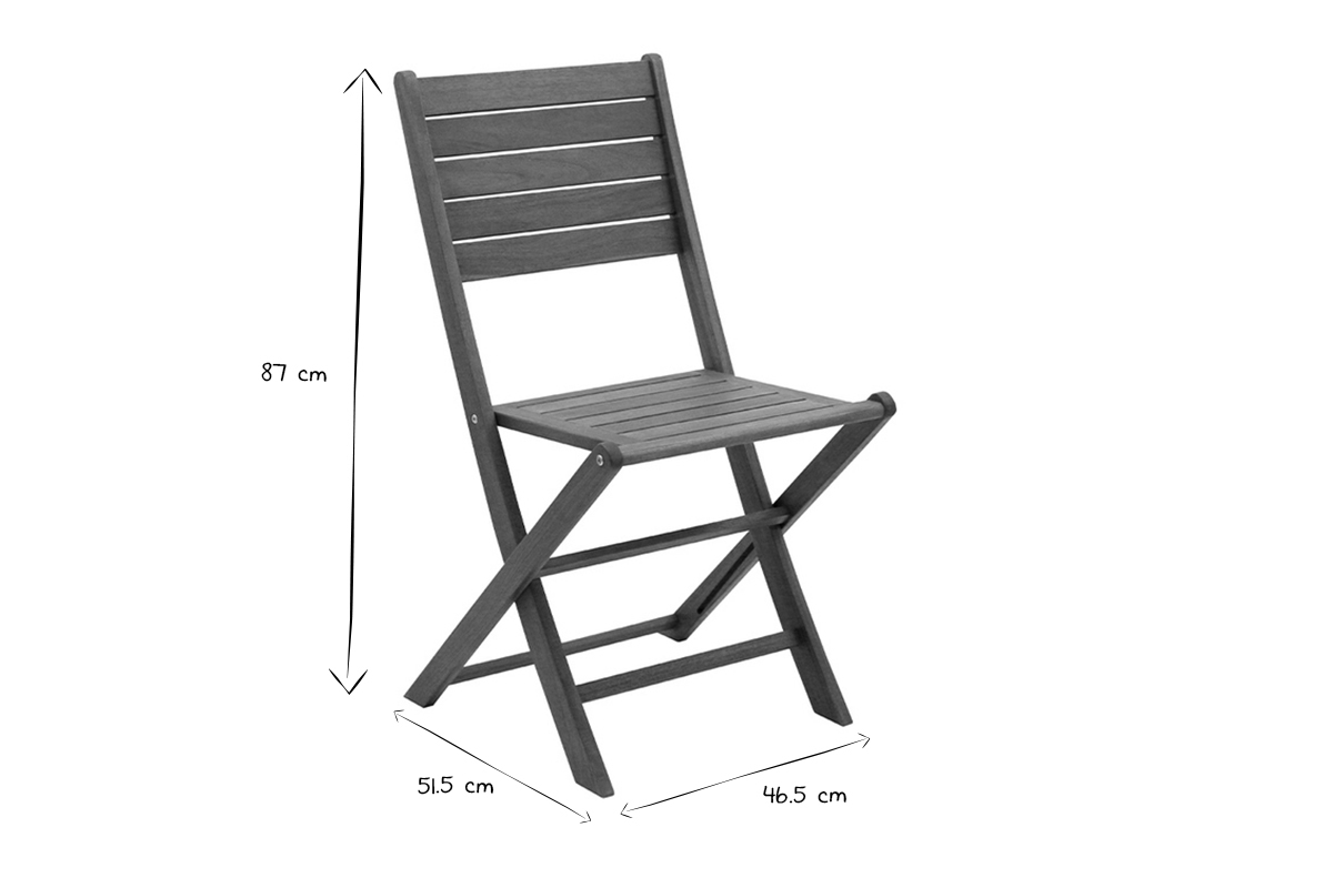 Set tavolo e sedie da giardino pieghevoli in massello di acacia CANOPEE