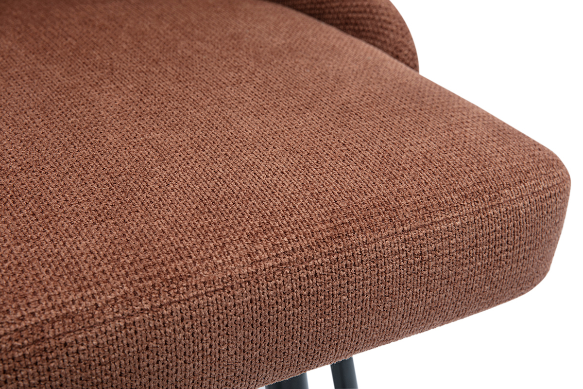 Sgabelli bar girevoli 360 in tessuto effetto velluto testurato terra bruciata e metallo H66 cm (confezione da 2) HASTA