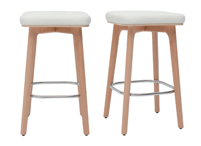 Sgabelli da bar bianco e legno chiaro 65 cm (set di 2) GRAMMA