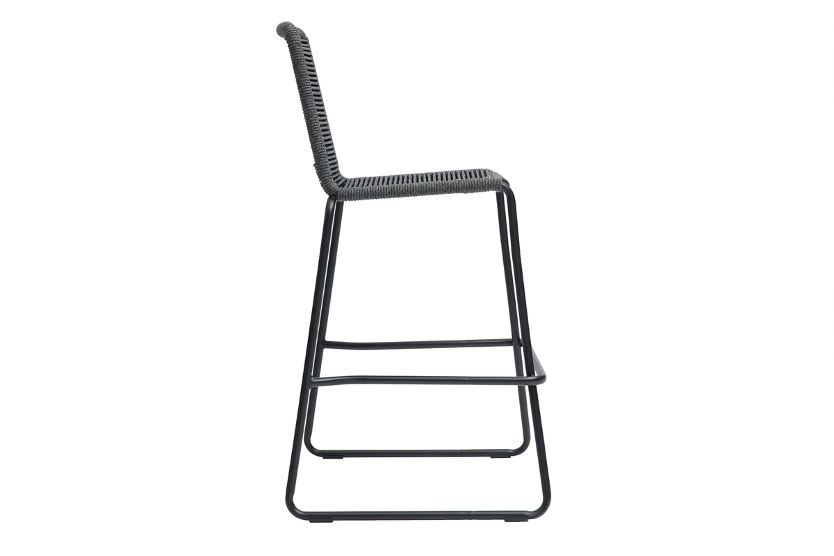 Sgabelli da bar da esterno in cordame grigio 72 cm (set di 2) YORGO