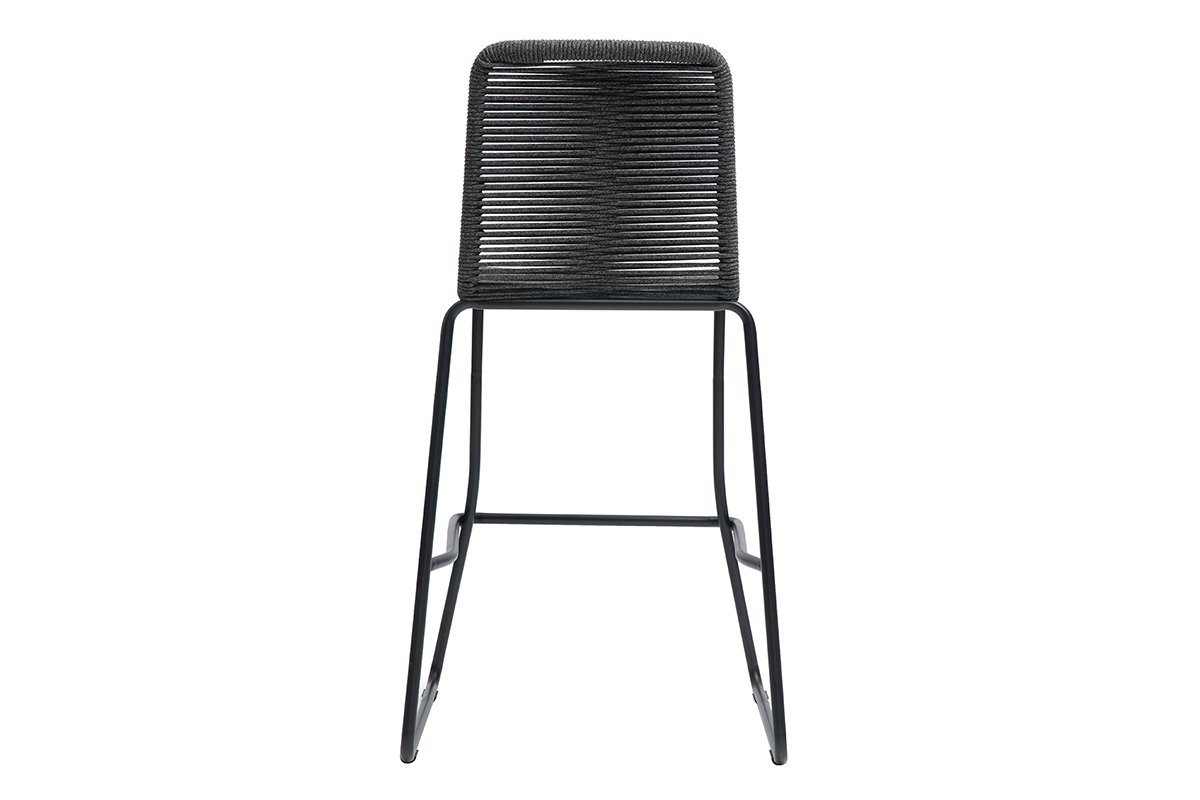Sgabelli da bar da esterno in cordame grigio 72 cm (set di 2) YORGO