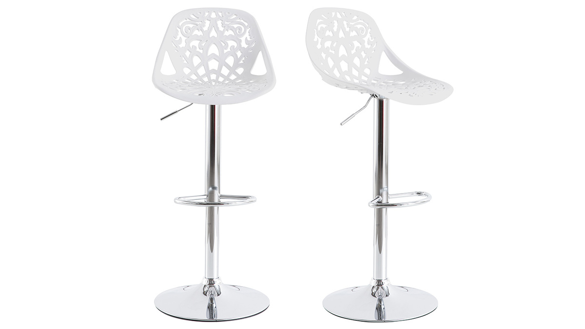 Sgabelli da bar design barocco bianco - set di 2 BAROCCA