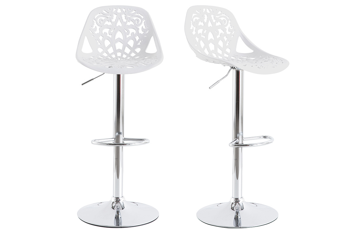 Sgabelli da bar design barocco bianco - set di 2 BAROCCA