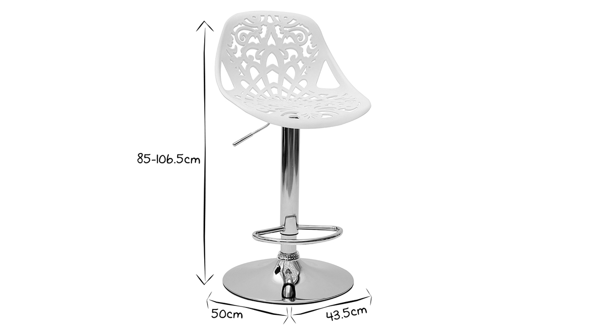 Sgabelli da bar design barocco bianco - set di 2 BAROCCA