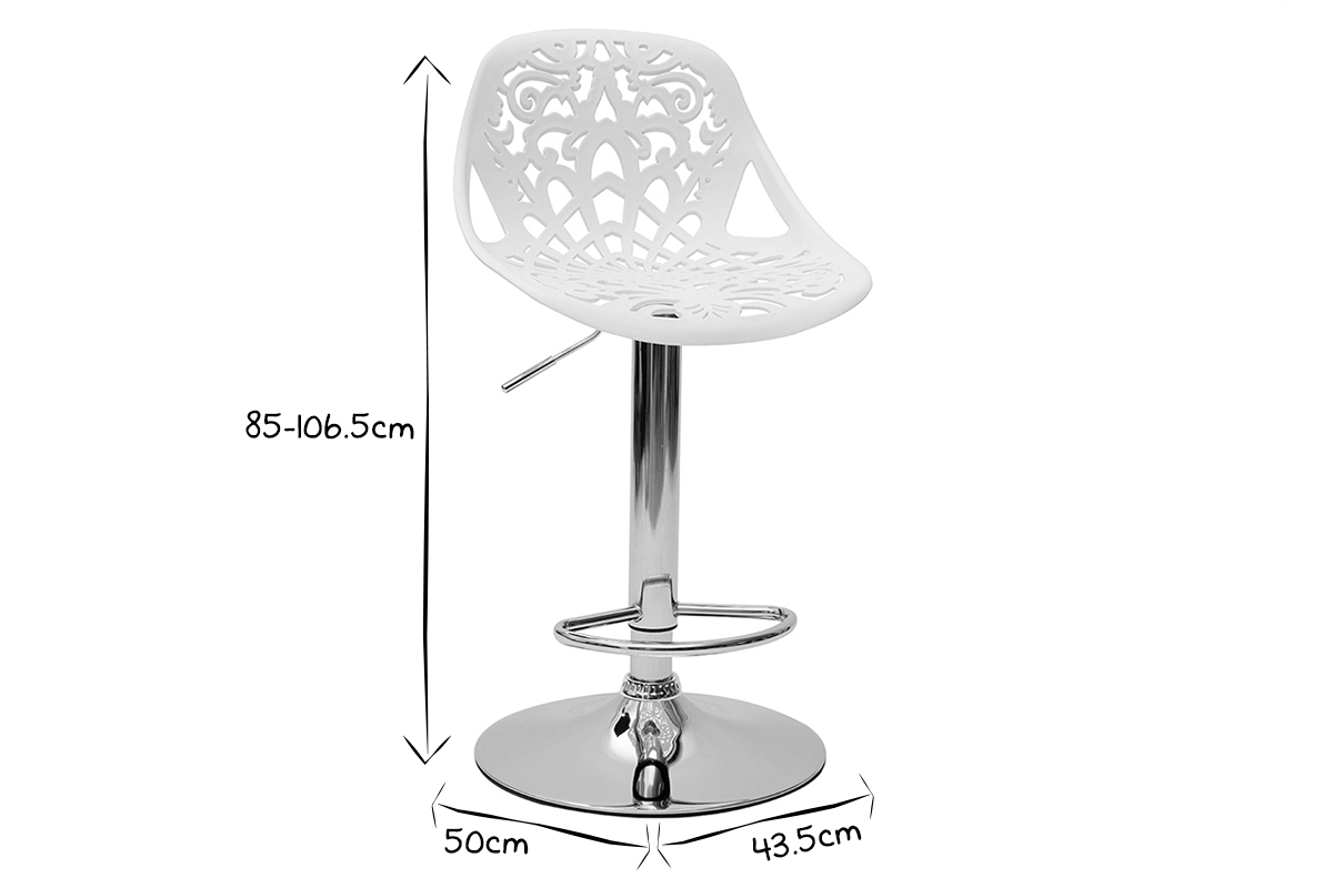 Sgabelli da bar design barocco bianco - set di 2 BAROCCA