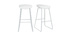 Sgabelli da bar design bianchi con piedi in metallo (set di 2) PEBBLE