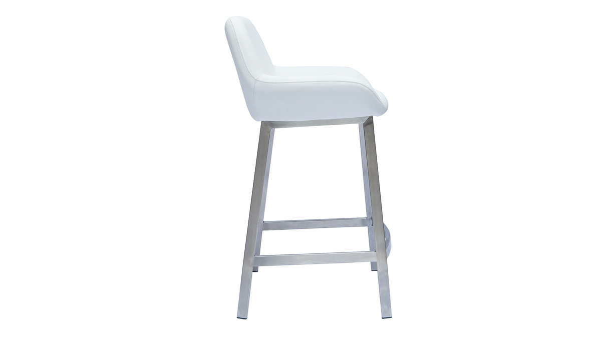 Sgabelli da bar design bianco e base metallo (lotto di 2) RINGER