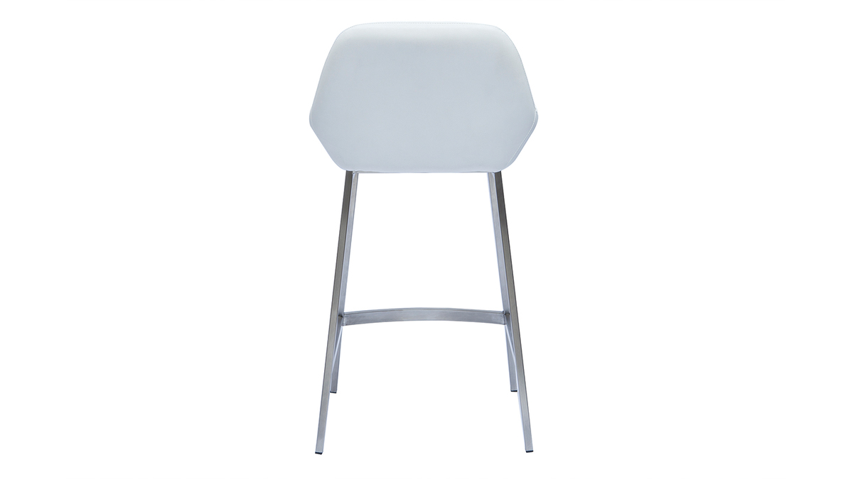 Sgabelli da bar design bianco e base metallo (lotto di 2) RINGER