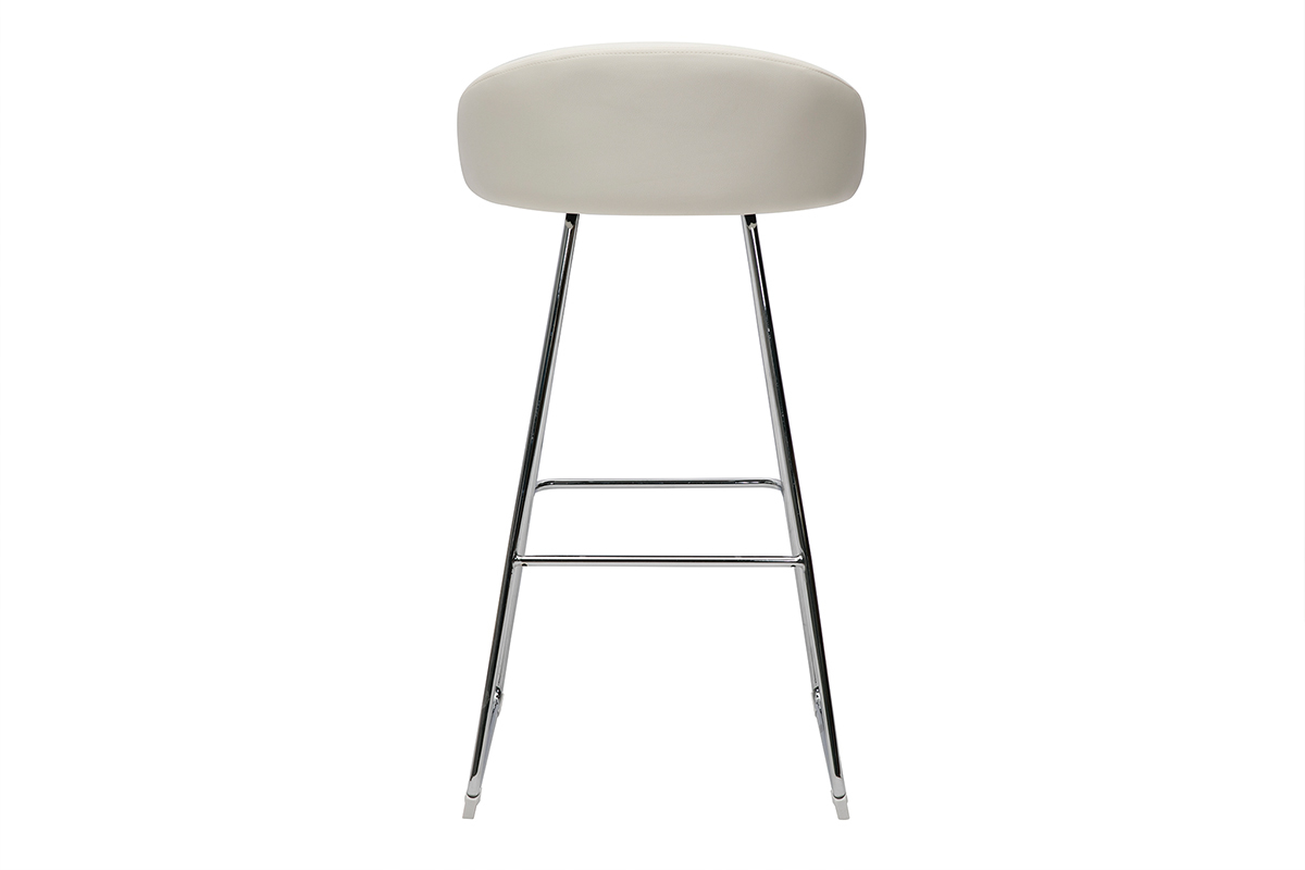 Sgabelli da bar design bianco e metallo cromato H75 cm (set di 2) REYNOLD