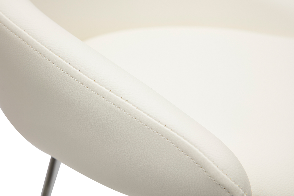 Sgabelli da bar design bianco e metallo cromato H75 cm (set di 2) REYNOLD
