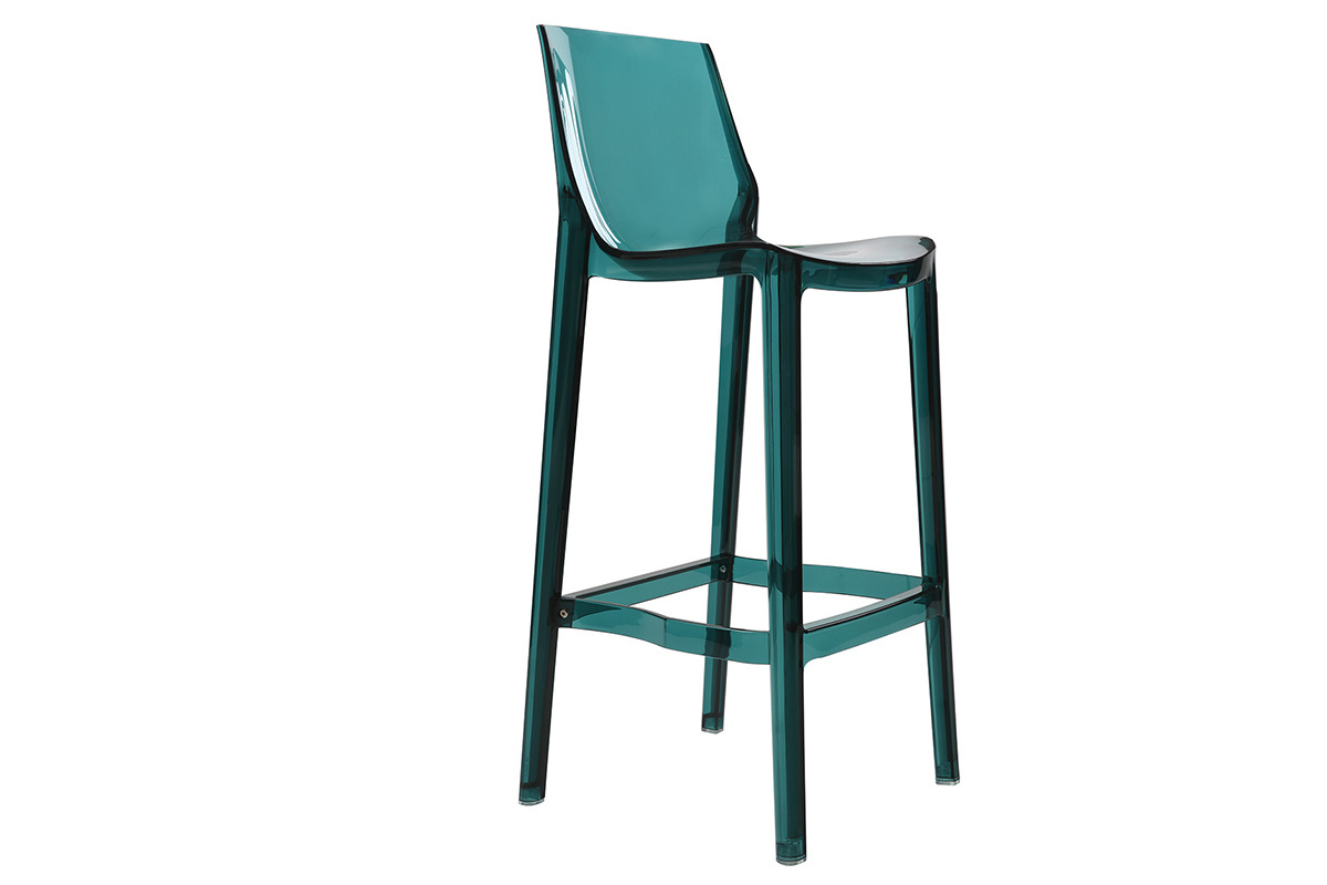 Sgabelli da bar design blu trasparente gruppo di 2 YLAK