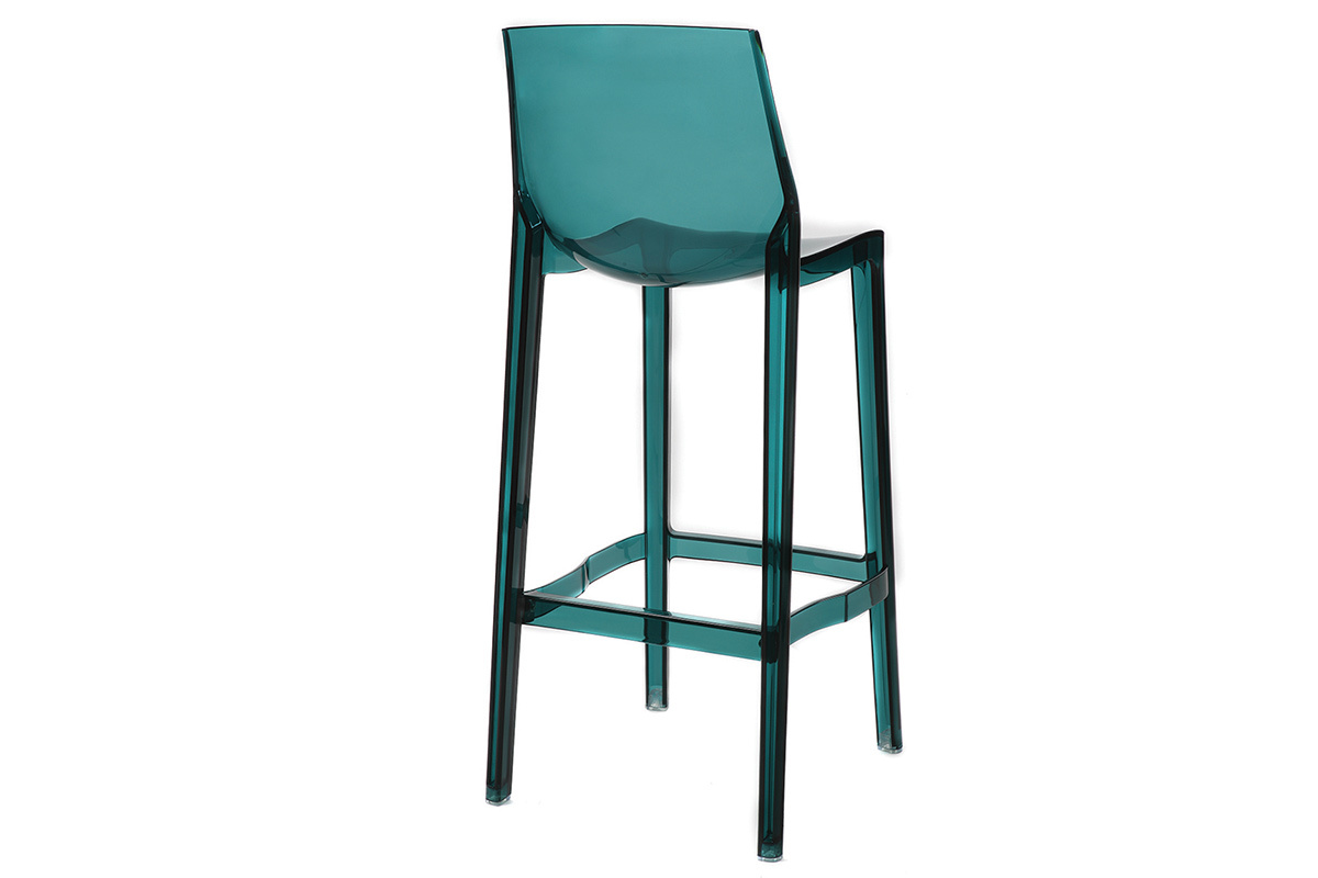 Sgabelli da bar design blu trasparente gruppo di 2 YLAK