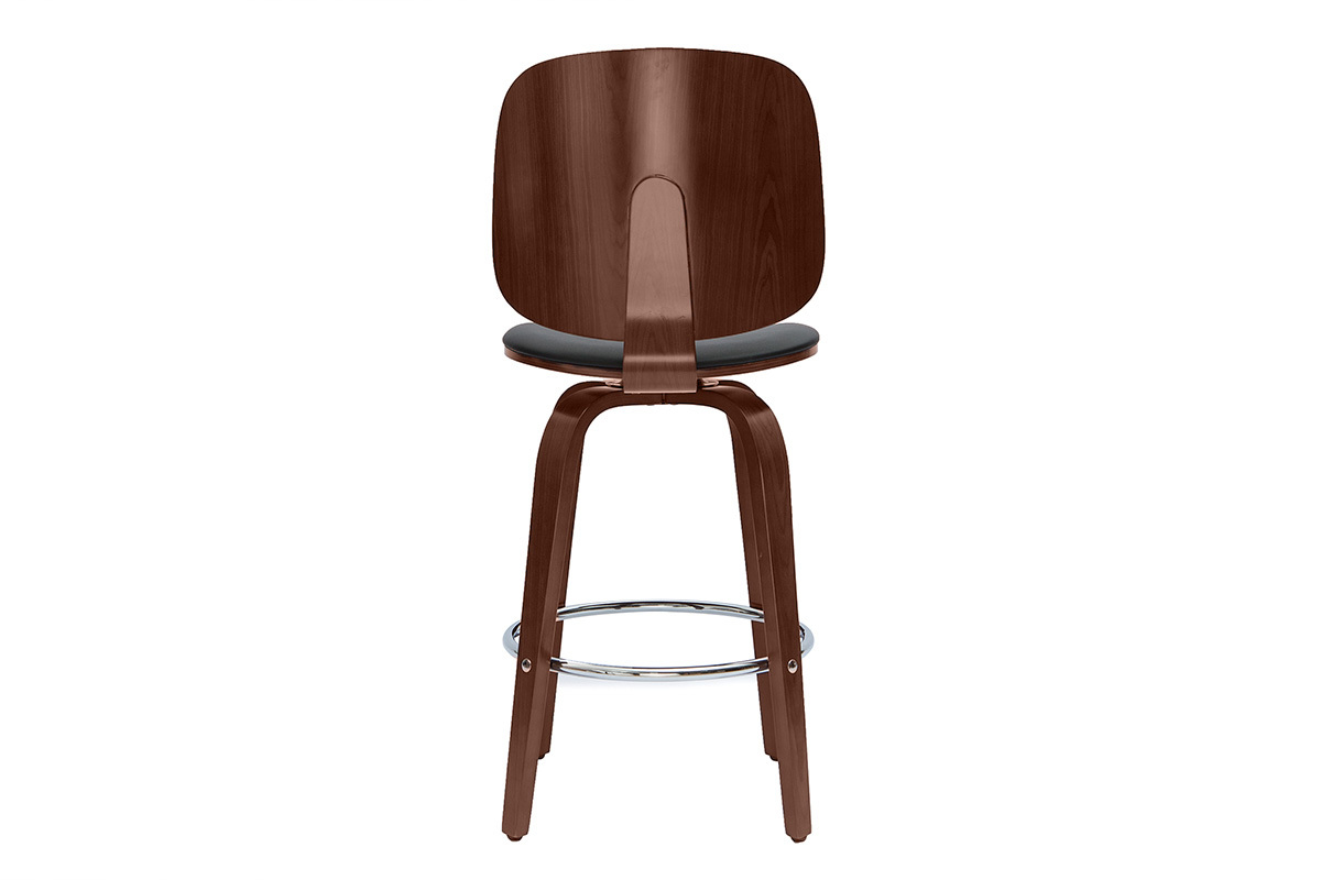 Sgabelli da bar design girevoli nero e legno scuro (set di 2) BECK