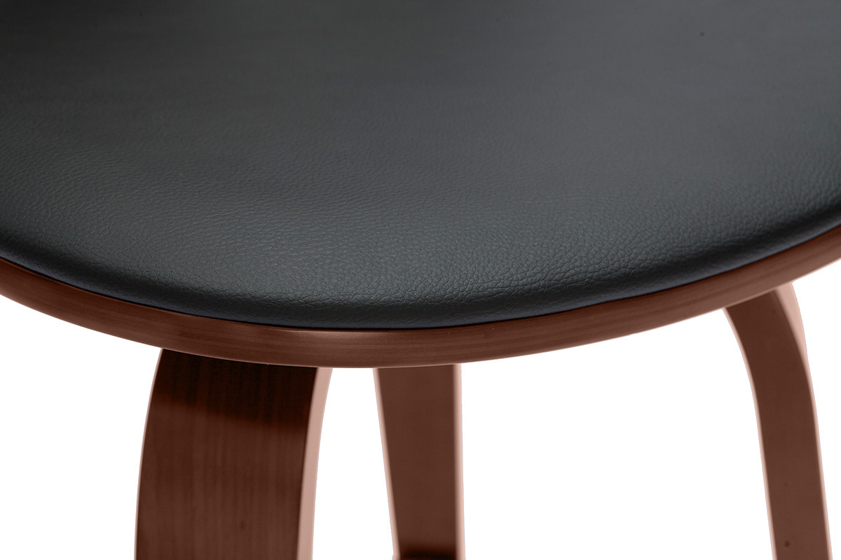 Sgabelli da bar design girevoli nero e legno scuro (set di 2) BECK