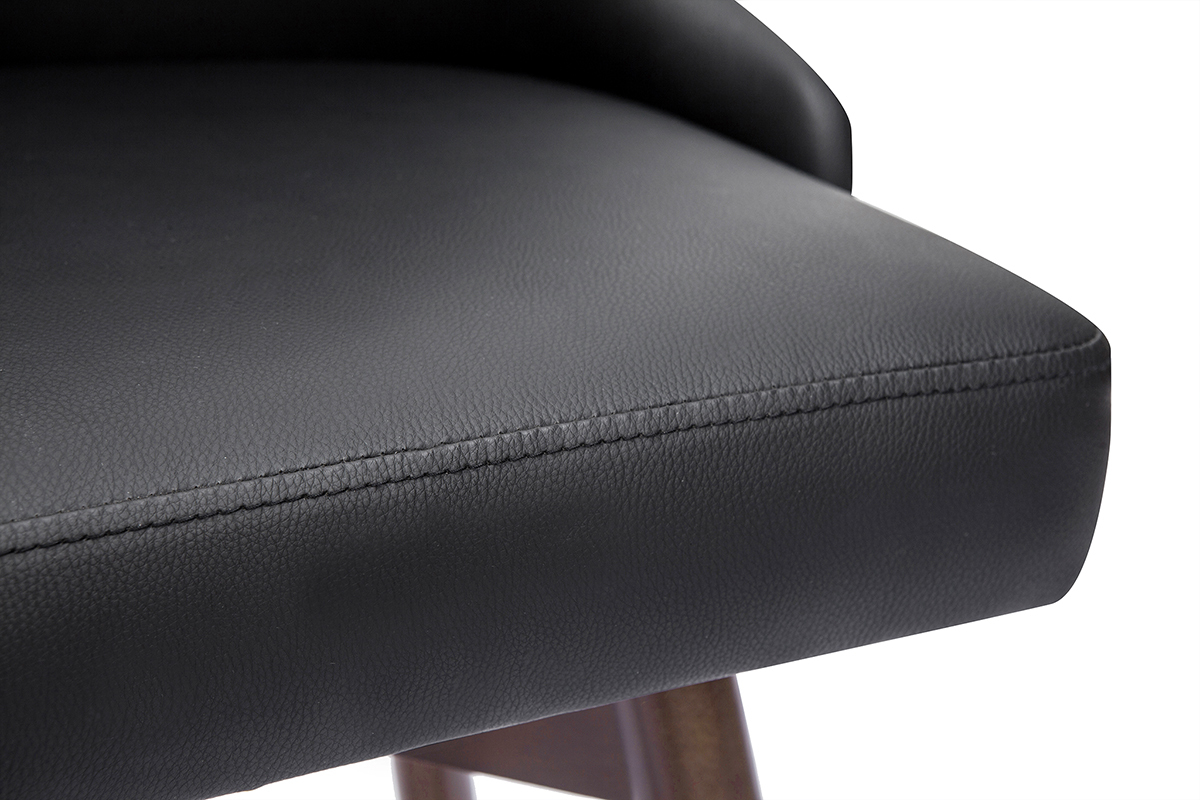 Sgabelli da bar design girevoli nero e legno scuro H65 cm (set di 2) HASTA