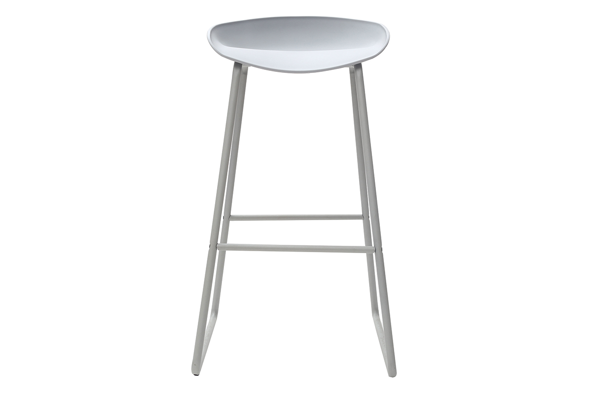 Sgabelli da bar design grigi con piedi in metallo (gruppo di 2) PEBBLE