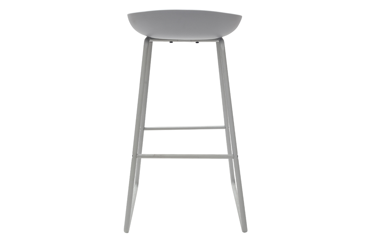 Sgabelli da bar design grigi con piedi in metallo (gruppo di 2) PEBBLE