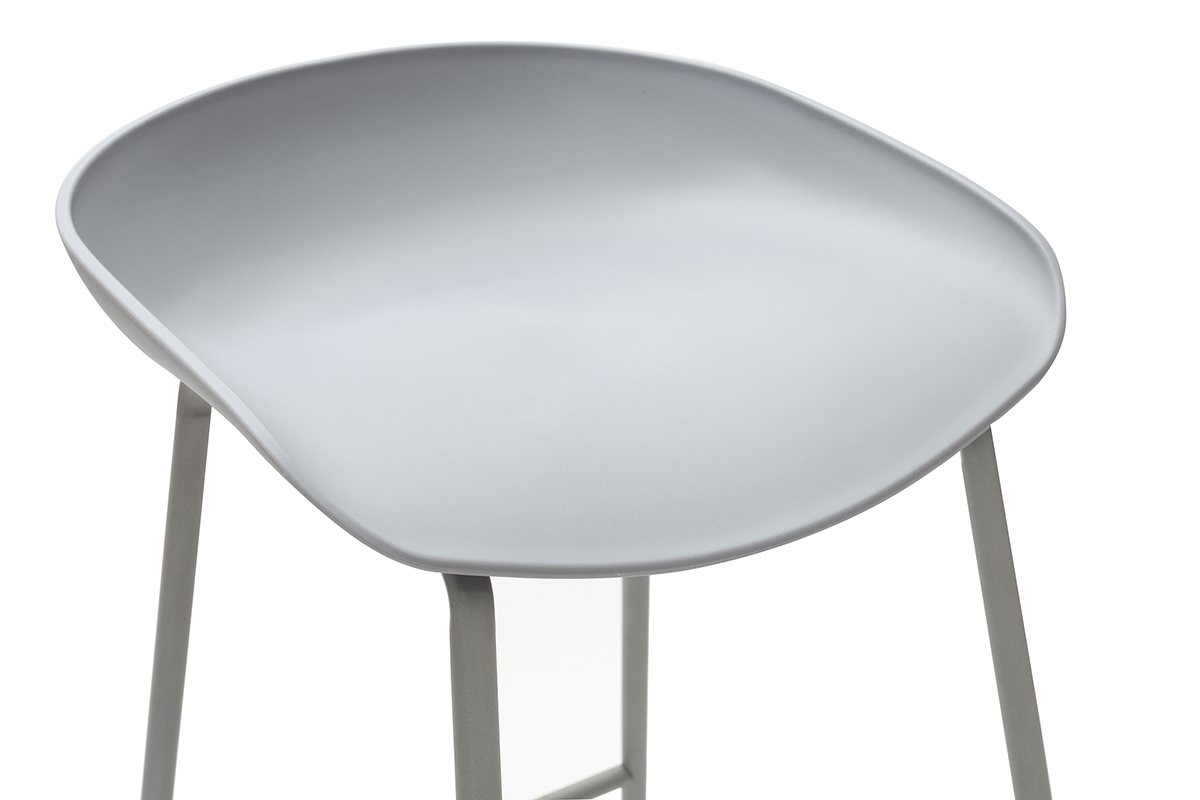 Sgabelli da bar design grigi con piedi in metallo (gruppo di 2) PEBBLE