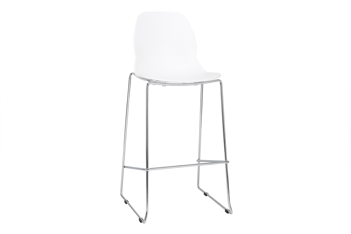 Sgabelli da bar design impilabili Bianco 76,5 cm lotto di 2 TROCADERO