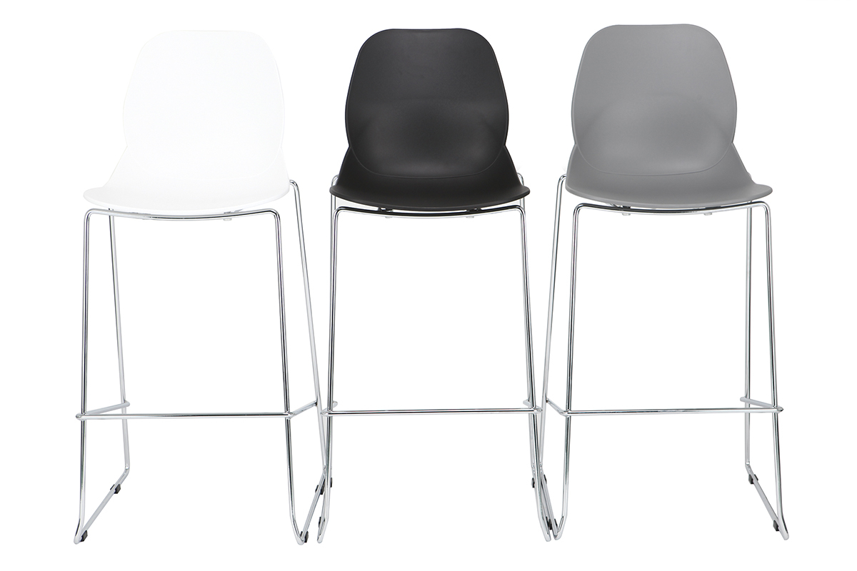 Sgabelli da bar design impilabili Bianco 76,5 cm lotto di 2 TROCADERO