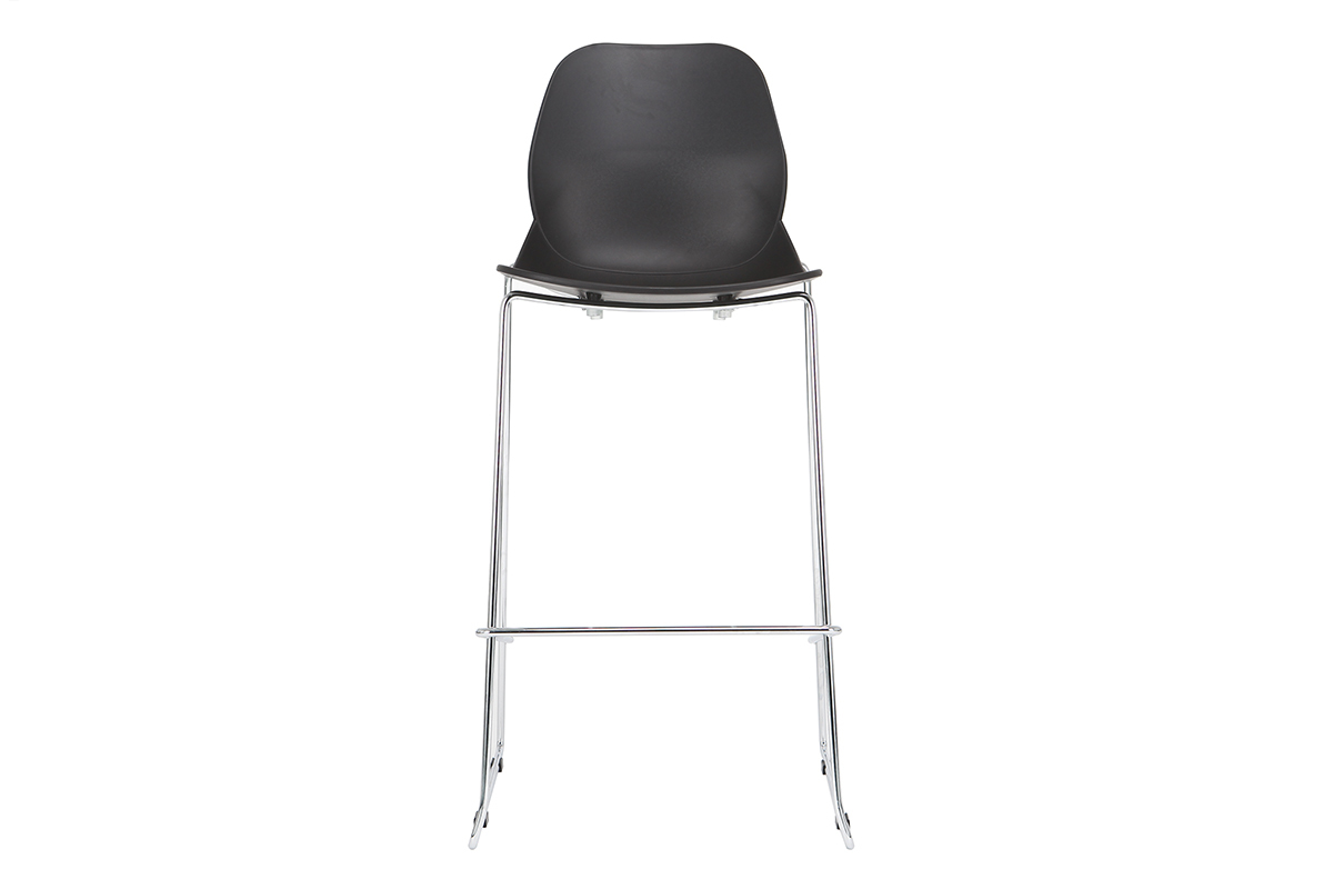 Sgabelli da bar design impilabili Nero 76,5 cm lotto di 2 TROCADERO