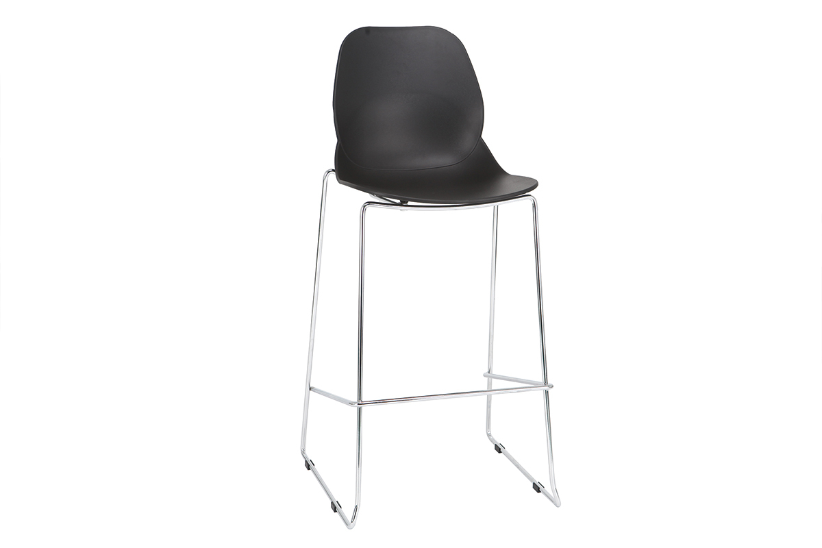 Sgabelli da bar design impilabili Nero 76,5 cm lotto di 2 TROCADERO