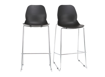 Sgabelli da bar design impilabili Nero 76,5 cm lotto di 2 TROCADERO