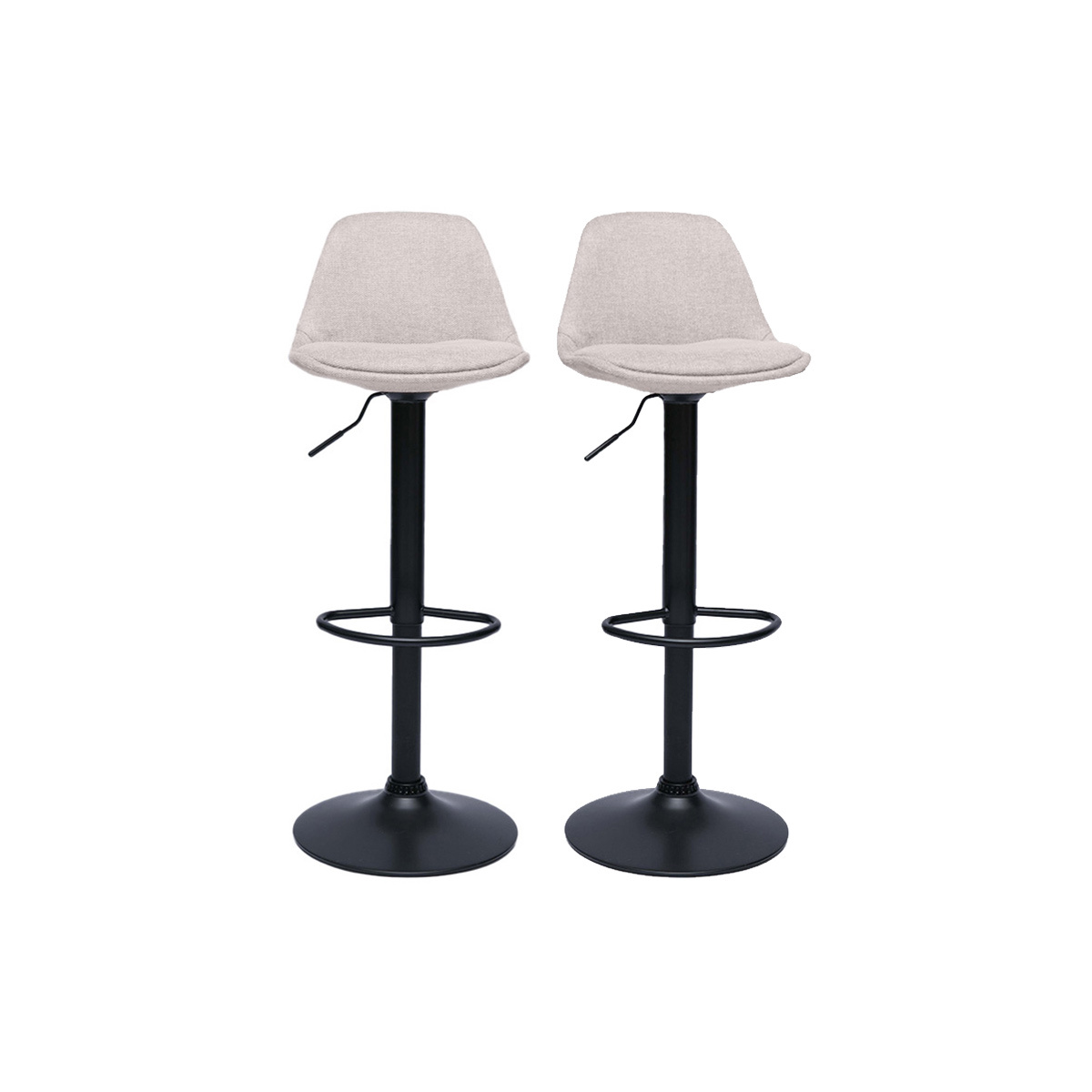Sgabelli da bar design in tessuto effetto velluto beige (set di 2) STEEVY