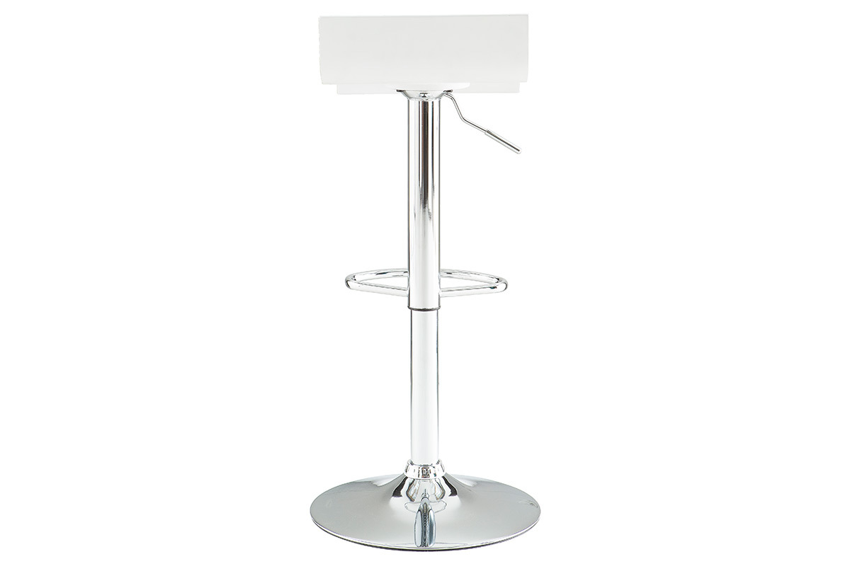 Sgabelli da bar design legno bianco e acciaio cromato (set di 2) SURF V2
