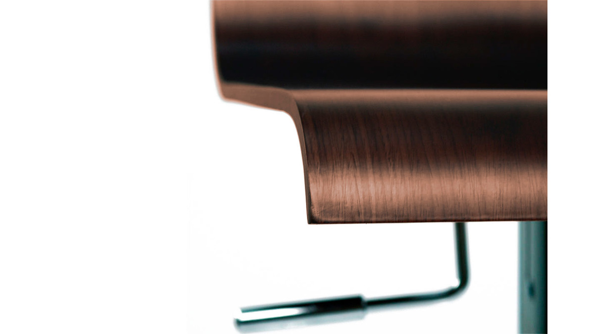 Sgabelli da bar design legno scuro noce e acciaio cromato (set di 2) SURF V2