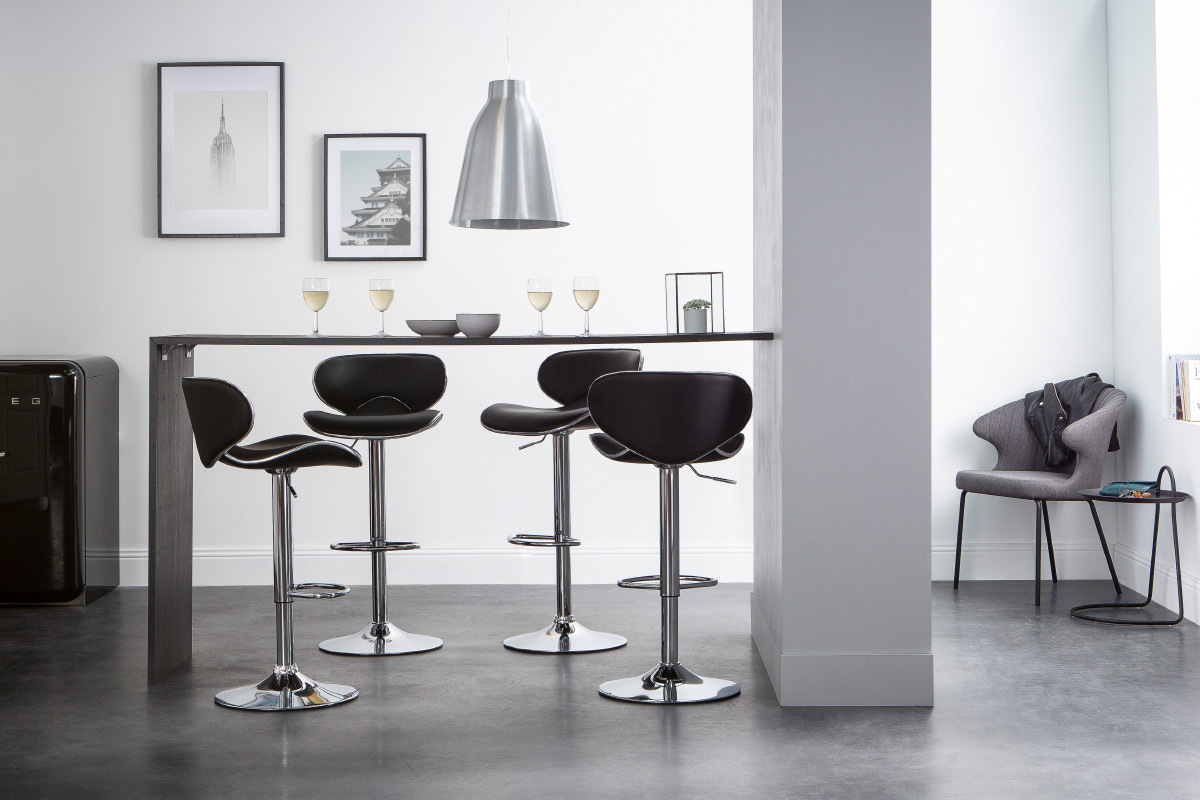 Sgabelli da bar design neri (lotto di 2) PEGASE