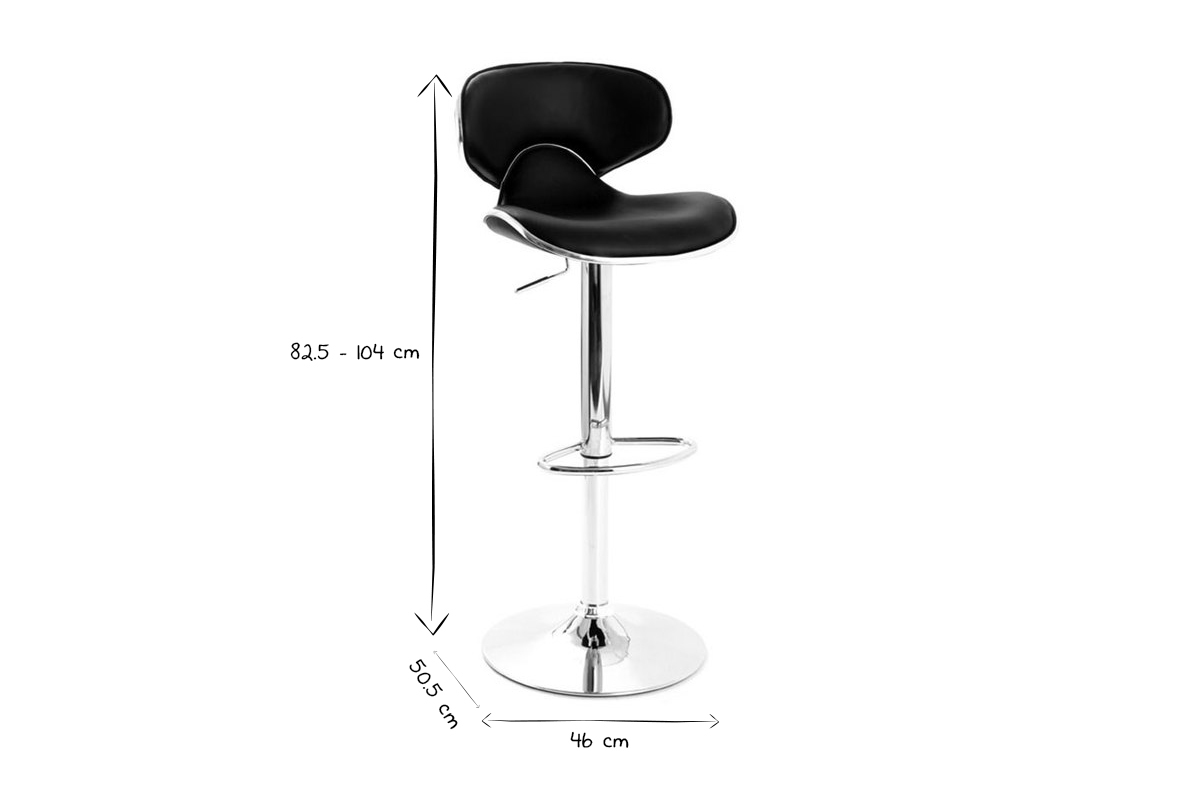 Sgabelli da bar design neri (lotto di 2) PEGASE