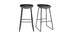 Sgabelli da bar design neri con piedi in metallo (set di 2) PEBBLE