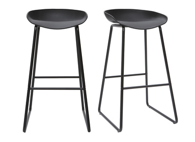 Sgabelli da bar design neri con piedi in metallo (set di 2) PEBBLE