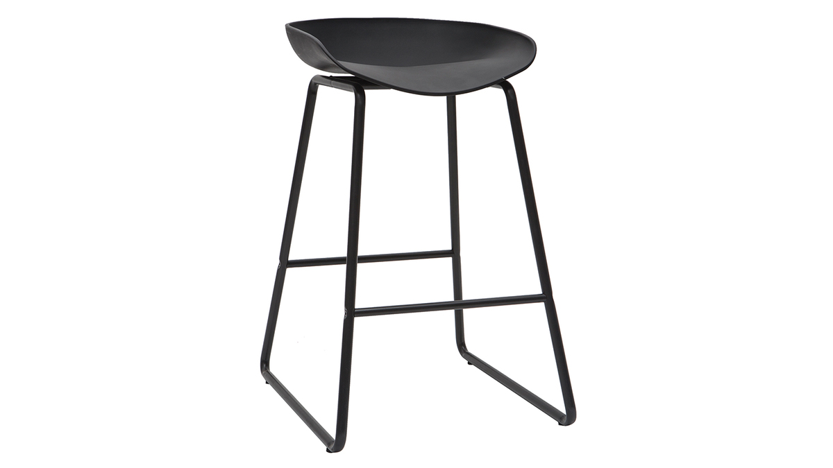 Sgabelli da bar design neri H65 cm (set di 2) PEBBLE