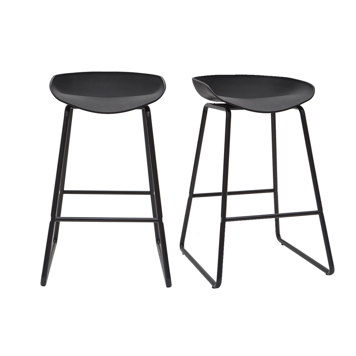 Sgabelli da bar design neri H65 cm (set di 2) PEBBLE