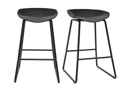 Sgabelli da bar design neri H65 cm (set di 2) PEBBLE