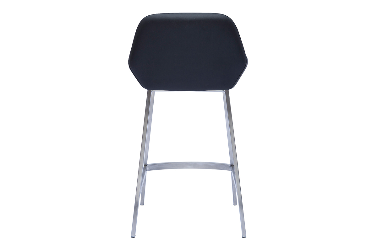 Sgabelli da bar design nero e base metallo (lotto di 2) RINGER