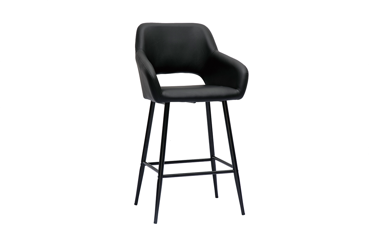 Sgabelli da bar design nero H65 cm (set di 2) LAURETTE