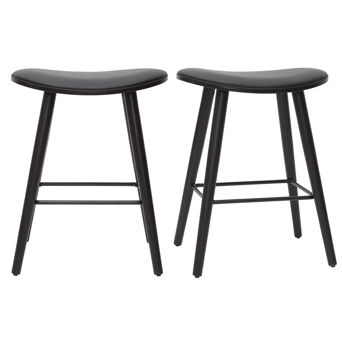 Sgabelli da bar design nero H65 cm (set di 2) MEADOW