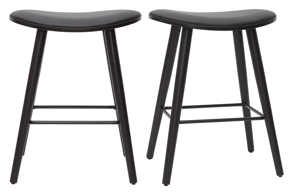 Sgabelli da bar design nero H65.5 cm (set di 2) MEADOW