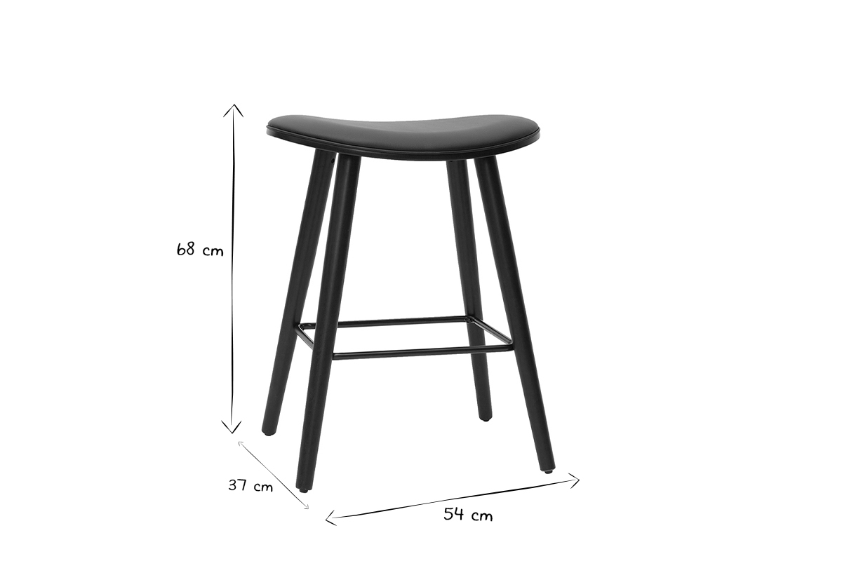 Sgabelli da bar design nero H65.5 cm (set di 2) MEADOW